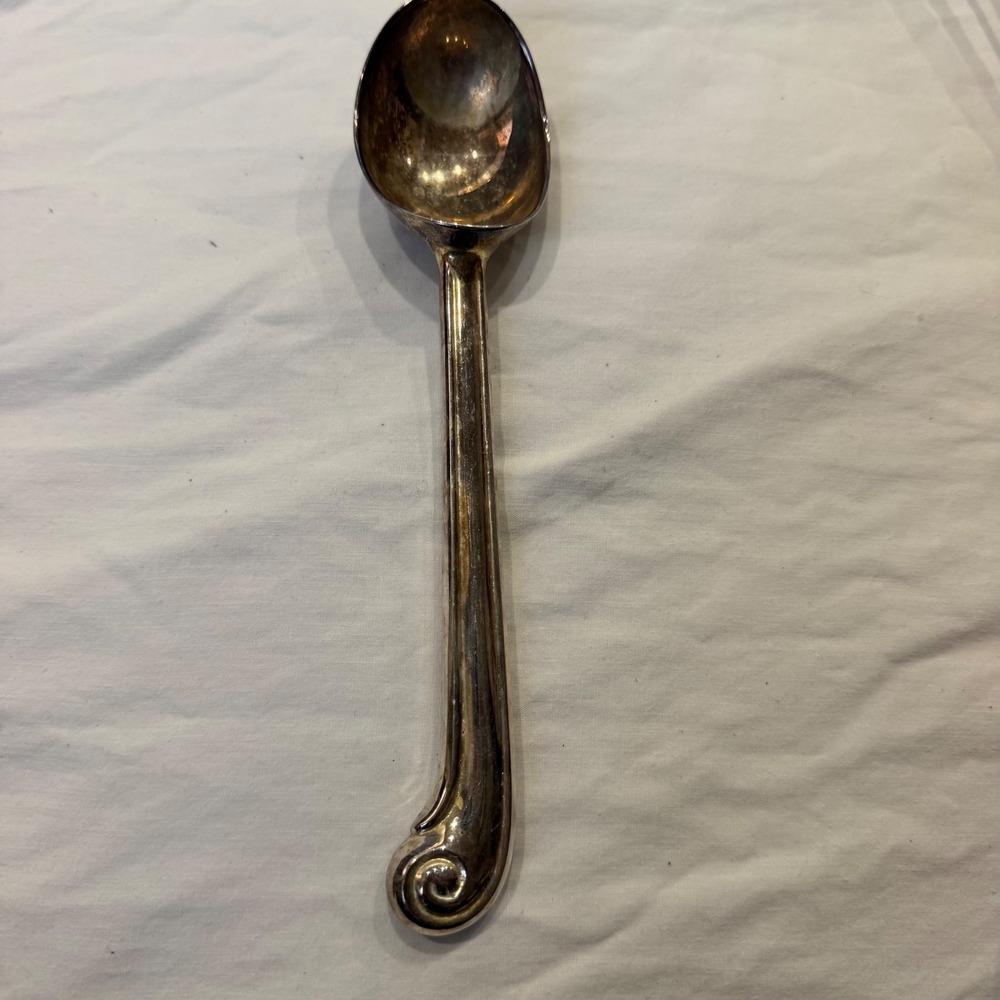 Vintage Sheffield Silver Co Silverplate Ice Cream Scoop Scroll Handle 8.75in